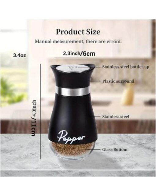 Refillable Salt & Pepper Shakers Set of 2 - Image 2