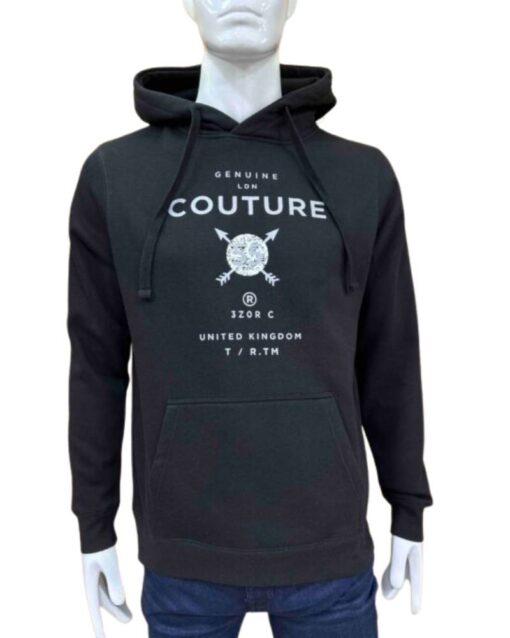 SOFT BLUE Black Sweatshirt with Hood