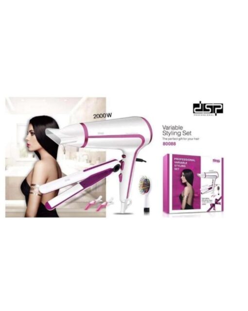 DSP Hair Dryer & Straightener Set 2000W 80088