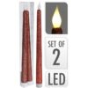 LED Candle Set Of 2 Pcs Red 27Cm