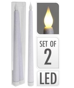 LED Candle Set Of 2 Pcs White 27Cm