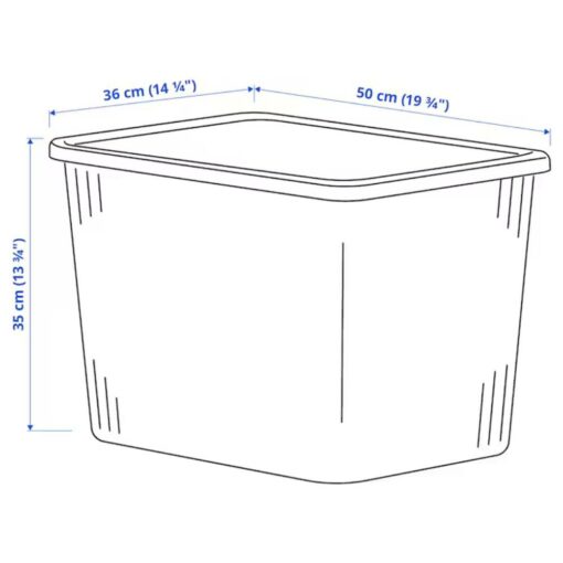 IKEA RYKTA Storage Box with Lid Transparent Grey-Blue 36x50x35 cm 44.5 L - Image 3