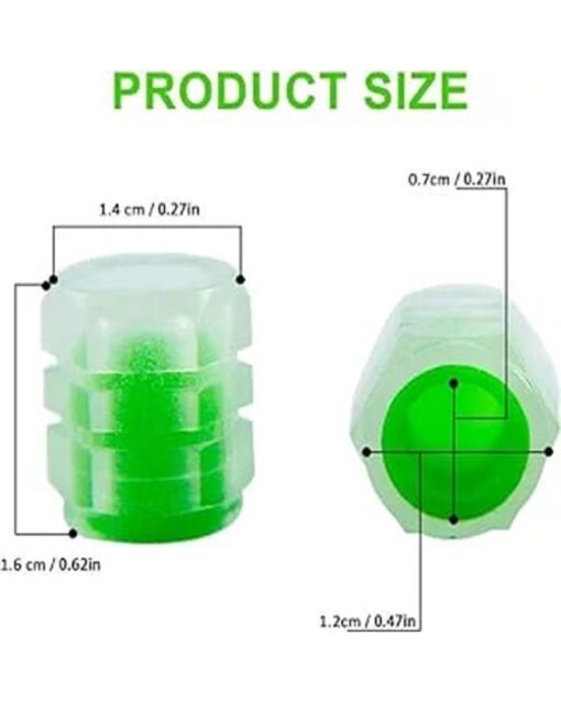 Luminous Tire Valve Cap Green 4pcs - Image 2