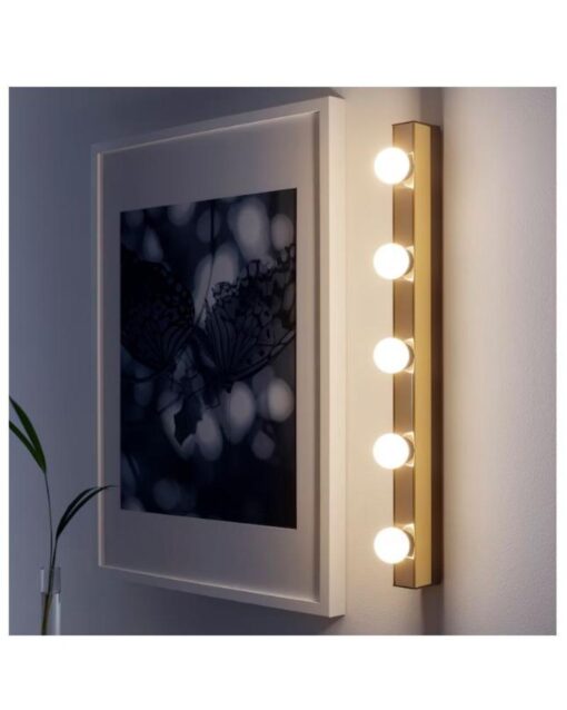 IKEA MUSIK Brass-Coloured Wall Lamp Wired-In Installation - Image 3