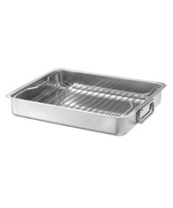 IKEA KONCIS Roasting Tin With Grill Rack Stainless Steel 40x32 cm
