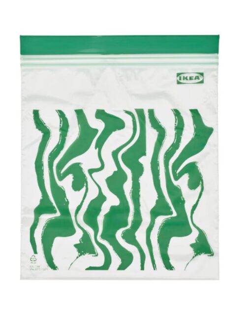 IKEA ISTAD Resealable Bag Patterned Bright Green 2.5L