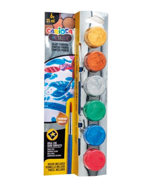 CARIOCA Tempera Metallic Pots 25Ml Box Of 6