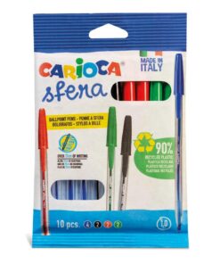 CARIOCA Sfera Set Of 10 Pens (4Bu, 2Bk, 2Rd, 2Gr)
