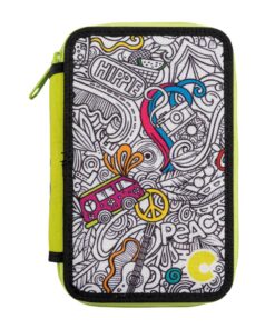CARIOCA 3 Zipper Filled Pencil Case - Peace