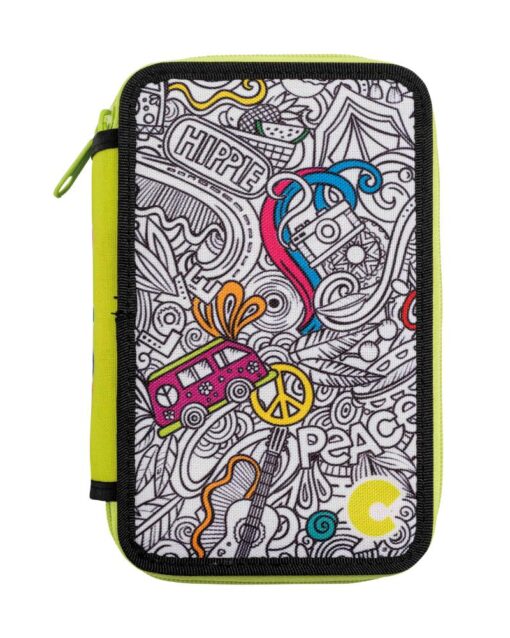 CARIOCA 3 Zipper Filled Pencil Case - Peace