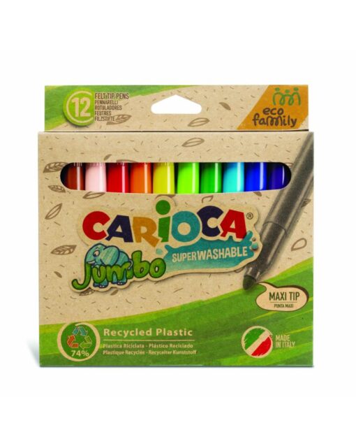 CARIOCA Eco Family Jumbo 12 Felt Tip Pens