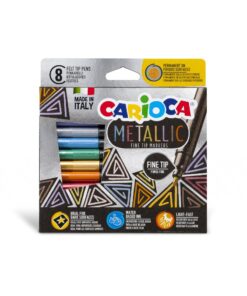 CARIOCA Metallic Fine Tip Markers Set Of 8