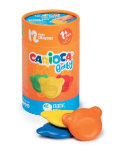 CARIOCA Baby Papertube Box Of 12 Teddy Crayons