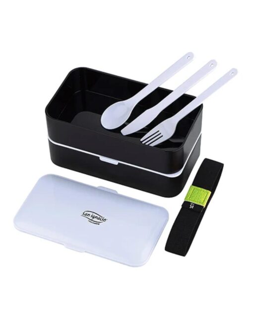 SAN IGNACIO Rectangular Airtight Set 2 Layers 1200Ml + Cutlery