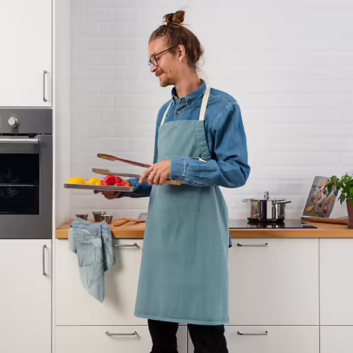 IKEA GRILLTIDER Grey-Turquoise Apron 67x85 cm - Image 4