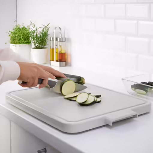 IKEA LILLHAVET Chopping Board Light Grey 49x35 cm - Image 2