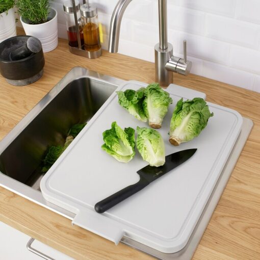 IKEA LILLHAVET Chopping Board Light Grey 49x35 cm - Image 3