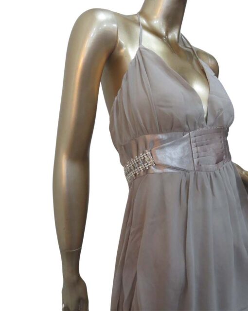 Halter Dress with Satin Waistband - Image 4