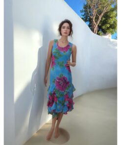 Floral Midi Dress with Ruffles