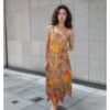 Vibrant Animal Print Sleeveless Midi Dress
