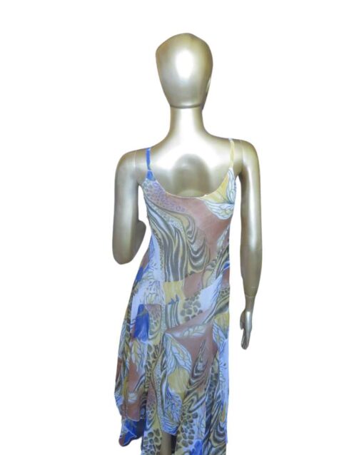 Asymmetrical Long Dress with Nature Prints - Image 2