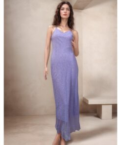 Purple Floral Sleeveless Maxi Dress with Spaghetti Straps