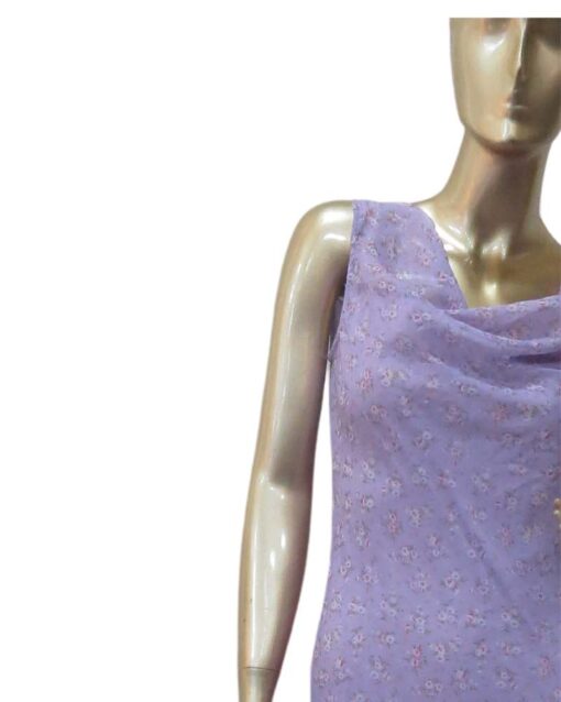 Purple Floral Sleeveless Maxi Dress - Image 3