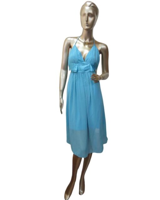Halter Dress with Satin Waistband - Image 8