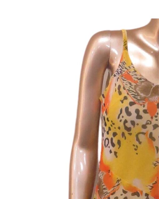 Vibrant Animal Print Sleeveless Midi Dress - Image 3