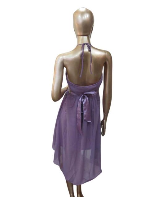Halter Dress with Satin Waistband - Image 3