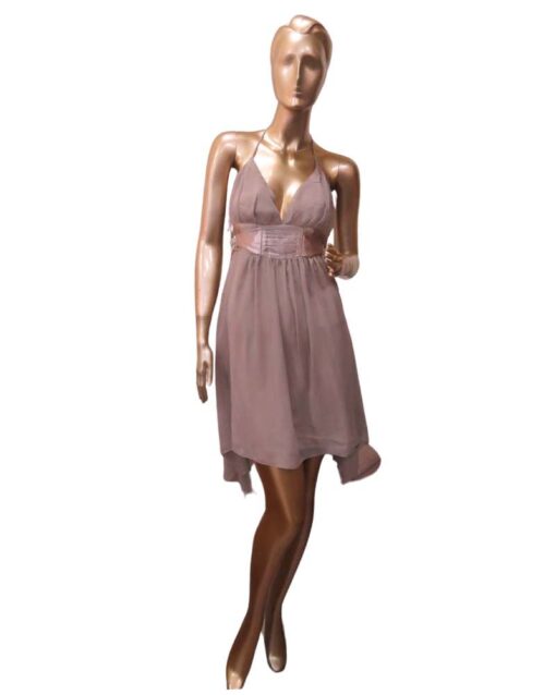 Halter Dress with Satin Waistband - Image 5