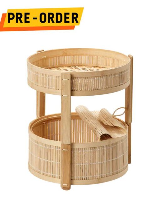 IKEA KANELMOTT Vegetable/Fruit Basket Set of 2 Bamboo