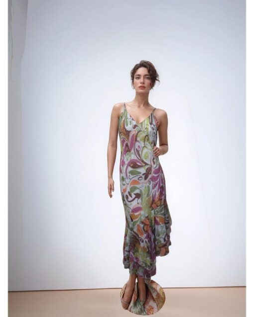Multicolor Floral Maxi Dress with Soft Layers