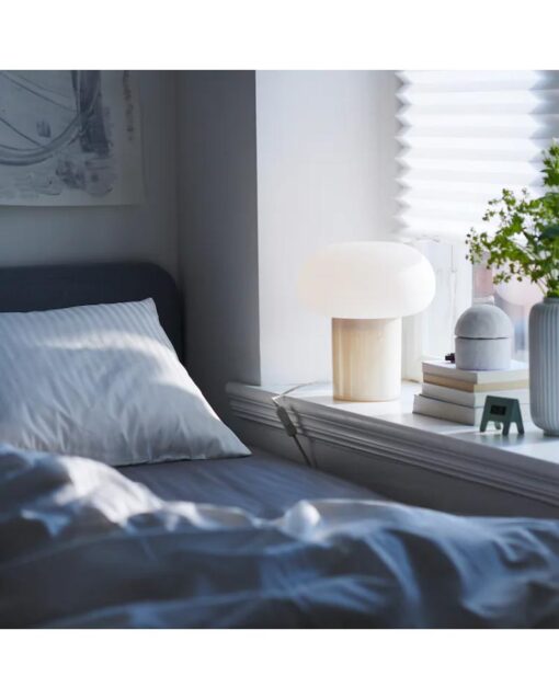 IKEA DEJSA Table Lamp Beige/Opal White Glass 28 cm - Image 5