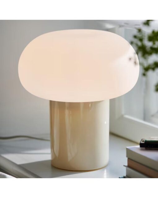 IKEA DEJSA Table Lamp Beige/Opal White Glass 28 cm - Image 3