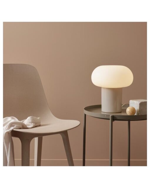 IKEA DEJSA Table Lamp Beige/Opal White Glass 28 cm - Image 2