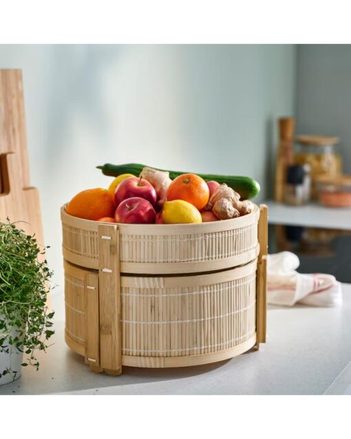 IKEA KANELMOTT Vegetable/Fruit Basket Set of 2 Bamboo - Image 2