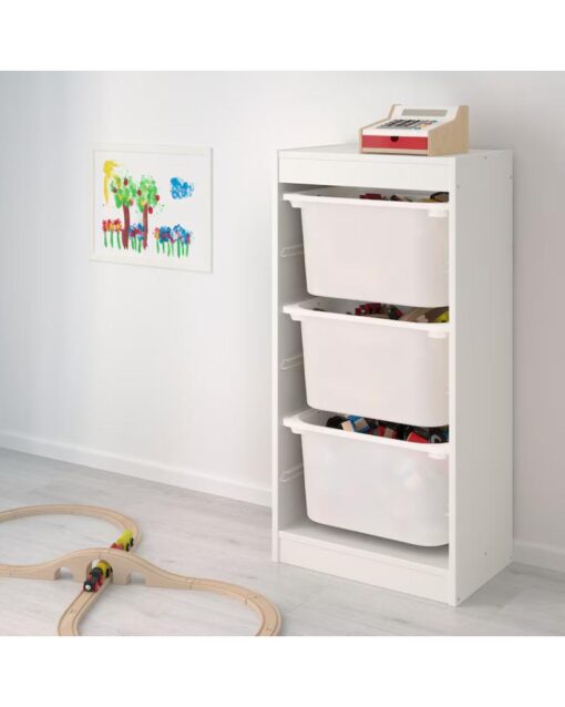 IKEA TROFAST White Storage Combination with Boxes 46x30x94 cm - Image 2