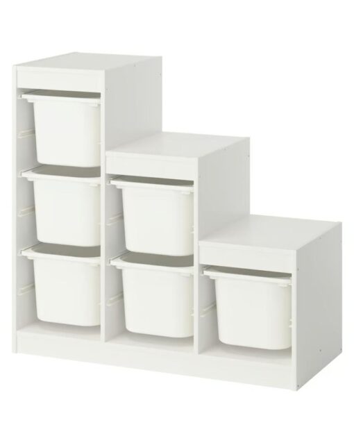 IKEA TROFAST White Storage Combination with Boxes 99x44x94 cm