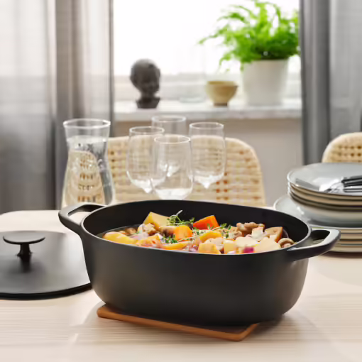 IKEA VARDAGEN Casserole with Lid Enamelled Cast Iron Matt/Black 6.5 l - Image 7