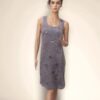 Embroidered Sleeveless Lace Grey Dress