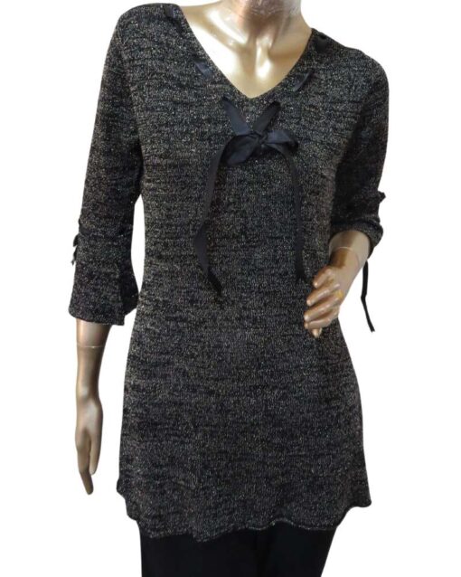 Knit Top with Ribbon Tie - Image 4