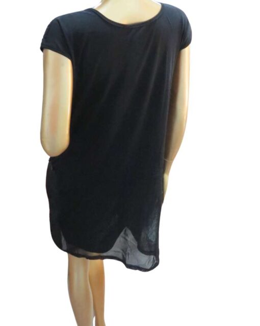 Black Sequin Dress with Textured Details - Image 5