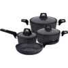 ROYALFORD CHEF Art Aluminium Cookware Set 7 Pieces Black
