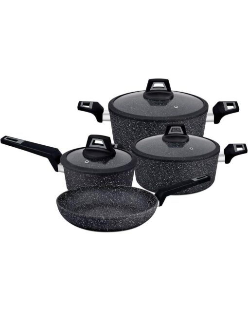 ROYALFORD CHEF Art Aluminium Cookware Set 7 Pieces Black