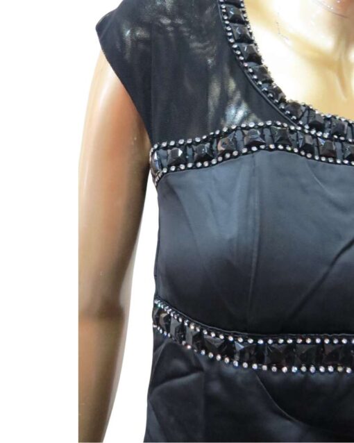 Black Short Dress with Beaded Detailing - Image 2