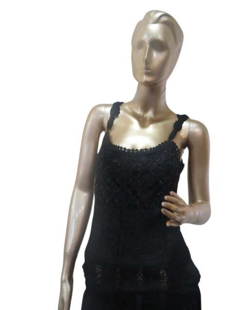 Black Crochet Lace Tank Top - Image 4