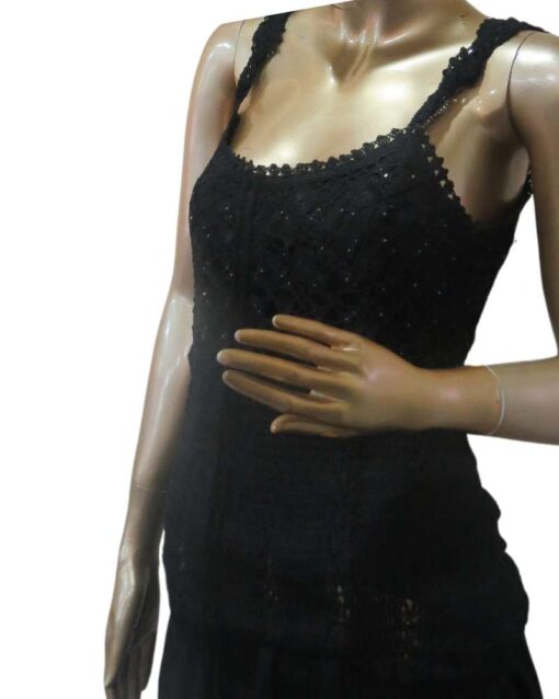 Black Crochet Lace Tank Top - Image 3