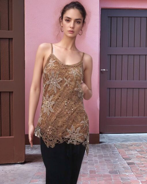 Lace Overlay Cami Top