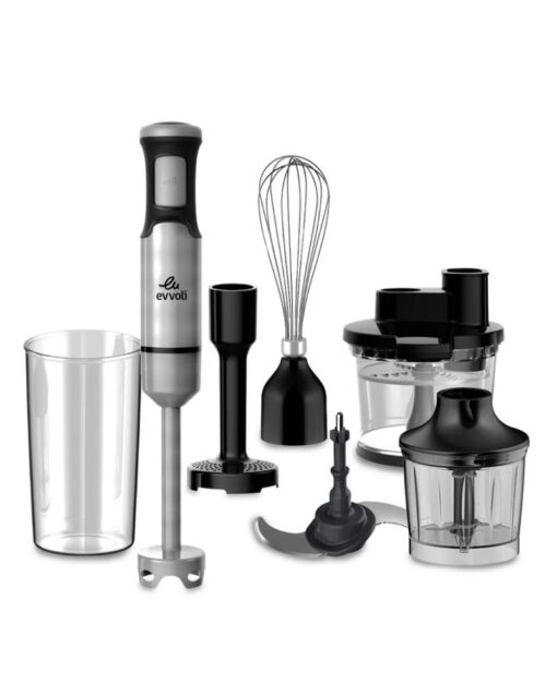 EVVOLI  6-In-1 Stainless Steel Hand Blender with Food Processor 1200W 2L